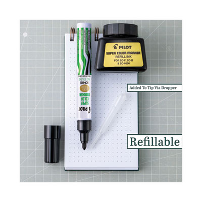 Jumbo Refillable Permanent Marker, Broad Chisel Tip, Black