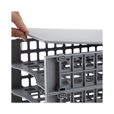 Snap Configurable Tray System, 12 Compartments, 22.75 x 9.75 x 13, Gray