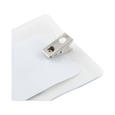 ID Badge Holders with Clip, Vertical, Clear 3.38