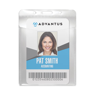 Advantus PVC-Free Badge Holders, Vertical, Clear 3.5" x 5.13" Holder, 3.13" x 4.5" Insert, 50/Pack (AVT75604) AVT75604