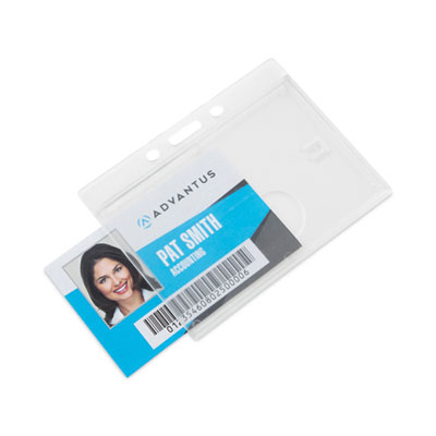 Frosted One-Card Rigid Badge Holders, Horizontal, Frosted 3.68