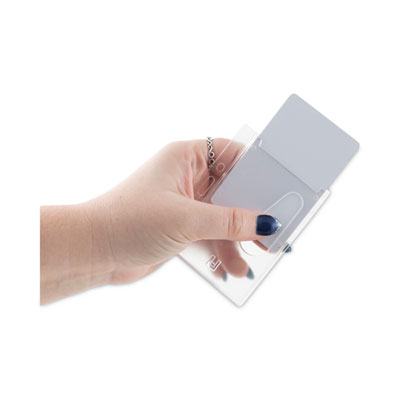 Frosted One-Card Rigid Badge Holders, Horizontal, Frosted 3.68