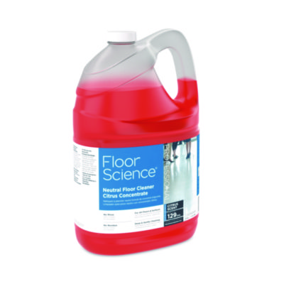 Floor Science Neutral Floor Cleaner Concentrate, Citrus Scent, 1 gal, 4/Carton