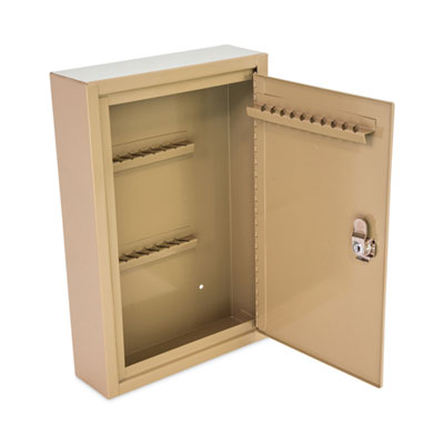 Key Lockable Key Cabinet, 30-Key, Metal, Sand, 8 x 2.63 x 12.13