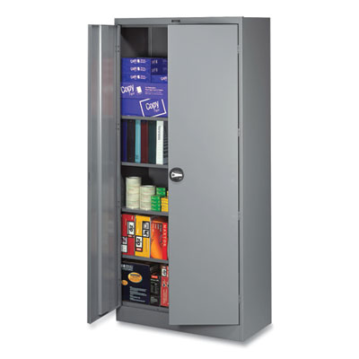 Deluxe Recessed Handle Storage Cabinet, 36w x 24d x 78h, Medium Gray TNN7824RHMG