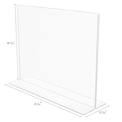 Anti-Glare Stand Up Double Sided Sign Holder, 8.5 X 11, Clear