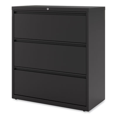 Lateral File, 3 Legal/Letter/A4/A5-Size File Drawers, Black, 36