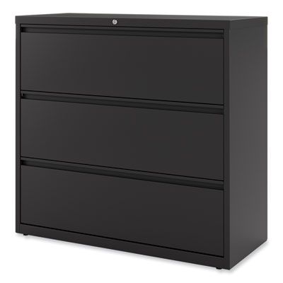 Alera Lateral File, 3 Legal/Letter/A4/A5-Size File Drawers, Black, 42" x 18.63" x 40.25" (ALEHLF4241BL) ALEHLF4241BL