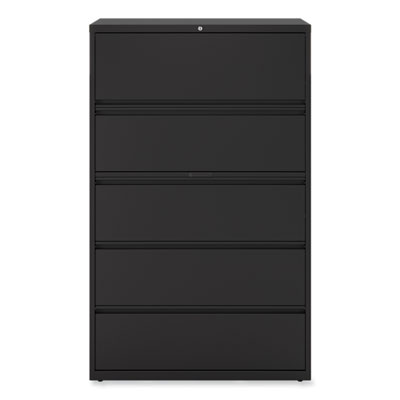 Alera Lateral File, 5 Legal/Letter/A4/A5-Size File Drawers, Black, 42" x 18.63" x 67.63" (ALEHLF4267BL) ALEHLF4267BL