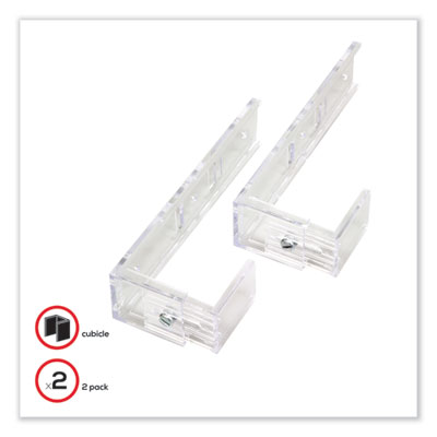 Cubicle Keepers Hook and Loop-Backed Display, 9.2 x 11.41, Velcro Mount,  Clear, 2/Pack