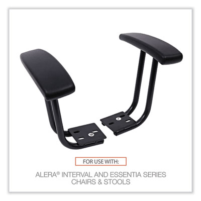 Optional Fixed Height T-Arms for Alera Essentia and Interval Series Chairs, Black, 2/Set
