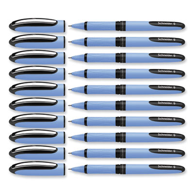 One Hybrid N Rollerball Pen, Stick, Fine 0.5 mm, Black Ink, Blue Barrel, 10/Box