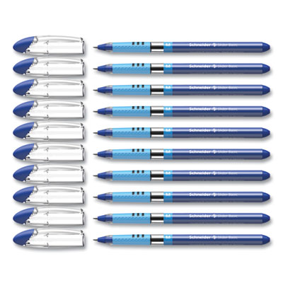 Slider Basic Ballpoint Pen, Stick, Medium 0.8 mm, Blue Ink, Blue Barrel, 10/Box