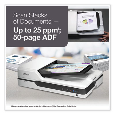 WorkForce DS-1630 Flatbed Color Document Scanner, 1200 dpi Optical Resolution, 50-Sheet Duplex Auto Document Feeder