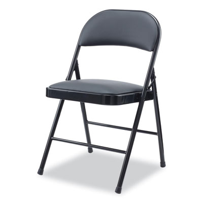 AleraAleraPU Padded Folding Chair, Supports Up to 250 lb, Black Seat, Black Back, Black Base, 4/Carton (ALECA9416) ALECA9416