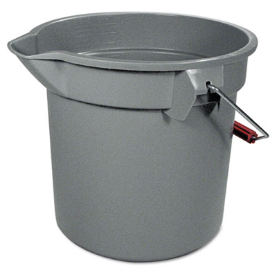 14-Quart BRUTE Round Utility Pail, Plastic, 12dia x 11 1/4h, Gray BU14QT