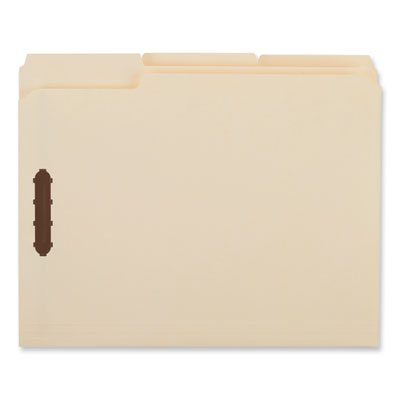 Deluxe Reinforced Top Tab Fastener Folders, 2 Fasteners, Letter Size, Manila Exterior, 50/Box UNV13420