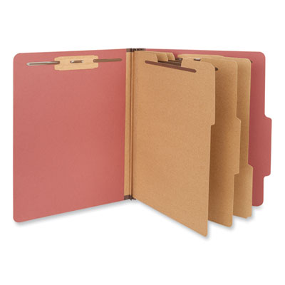 Classification Folders Letter Size 8 Section, 3 Dividers, Red Pressboard, Top Tab, 10/Box UNV10290