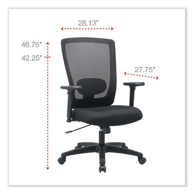 Alera Alera Envy Series Mesh High-Back Swivel/tilt Chair, Supports Up To 250 Lb, 16.88" To 21.5" Seat Height, Black (ALENV41B14) ALENV41B14