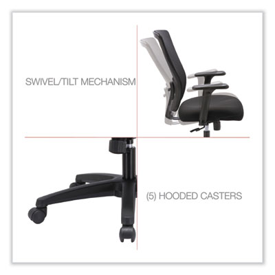 Alera Envy Series Mesh High-Back Swivel/Tilt Chair, Supports Up to 250 lb, 16.88