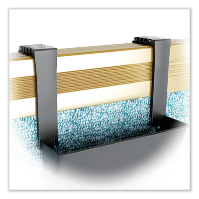 Two Break-Resistant Plastic Partition Brackets, For 2.63 to 4.13 Wide Partition Walls, Black, 2/Pack