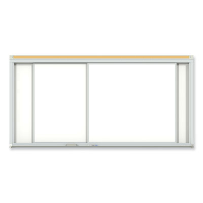 Ghent Horizontal Sliding Porcelain Magnetic Whiteboard