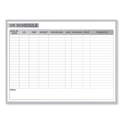Ghent OR Schedule Magnetic Whiteboard
