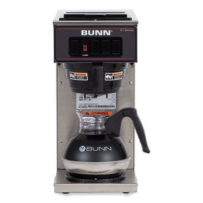 BUNN VP17-1 12-Cup Commercial Pourover Coffee Brewer, Stainless Steel/Black (BUN133000001) BUN133000001