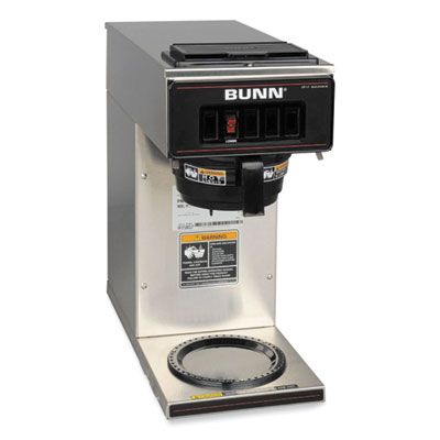BUNN VP17-1 12-Cup Commercial Pourover Coffee Brewer, Stainless Steel/Black (BUN133000001) BUN133000001