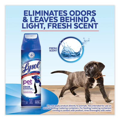 Disinfectant Spray II Pet Odor Eliminator, Fresh, 15 oz Aerosol Spray, 12/Carton