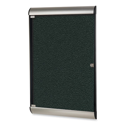 Ghent Silhouette 1 Door Enclosed Vinyl Bulletin Board with Satin Frame