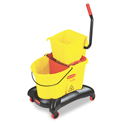 Wavebrake 35-Qt Dual Water Side Press Mop Bucket & Wringer, Yellow BUCW35Y