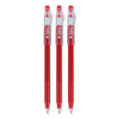 FriXion ColorSticks Erasable Gel Pen, Stick, Fine 0.7 mm, Red Ink, Red Barrel, Dozen