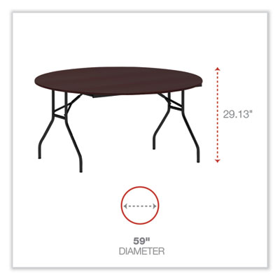 AleraRound Wood Folding Table, 59" Diameter x 29.13h, Mahogany (ALEFT7260DMY) ALEFT7260DMY