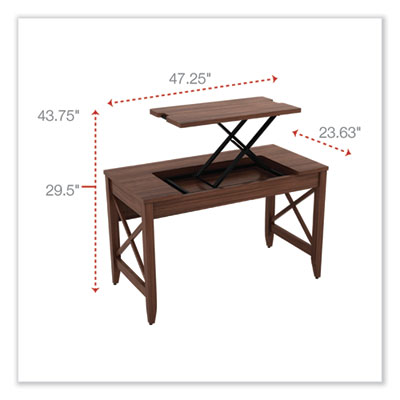 Alera Sit-To-Stand Table Desk, 47.25" X 23.63" X 29.5" To 43.75", Modern Walnut (ALELD4824WA) ALELD4824WA