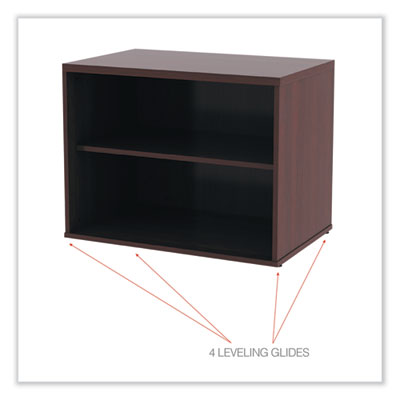 Alera Open Office Desk Series Low Storage Cabinet Credenza, Woodgrain Laminate, 29.5w x 19.13d x 22.78h, Mahogany