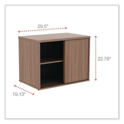 Alera Alera Open Office Desk Series Low Storage Cabinet Credenza, Woodgrain Laminate, 29.5" x 19.13" x 22.78", Modern Walnut (ALELS593020WA) ALELS593020WA