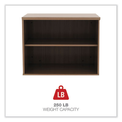 Alera Open Office Desk Series Low Storage Cabinet Credenza, Woodgrain Laminate, 29.5w x 19.13d x 22.78h, Modern Walnut