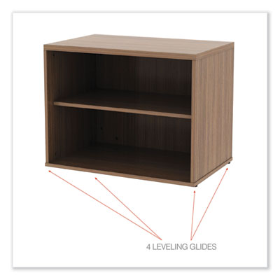 Alera Open Office Desk Series Low Storage Cabinet Credenza, Woodgrain Laminate, 29.5w x 19.13d x 22.78h, Modern Walnut