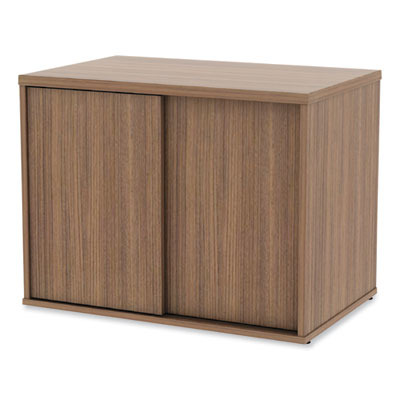 Alera Open Office Desk Series Low Storage Cabinet Credenza, Woodgrain Laminate, 29.5w x 19.13d x 22.78h, Modern Walnut