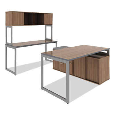 Alera Open Office Desk Series Low Storage Cabinet Credenza, Woodgrain Laminate, 29.5w x 19.13d x 22.78h, Modern Walnut