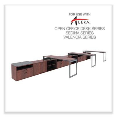 Alera Open Office Desk Series Low File Cabinet Credenza, 2-Drawer: Pencil/File, Legal/Letter, 1 Shelf,Cherry,29.5x19.13x22.88