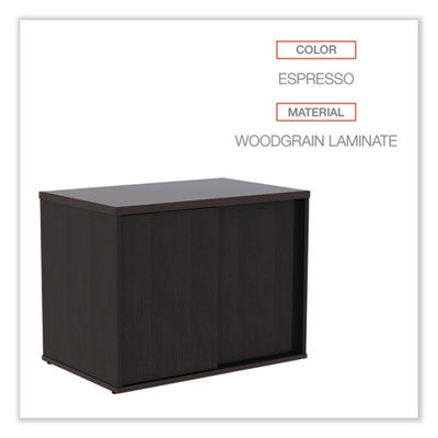 Alera Open Office Desk Series Low Storage Cabinet Credenza, Woodgrain Laminate, 29.5w x 19.13d x 22.78h, Espresso