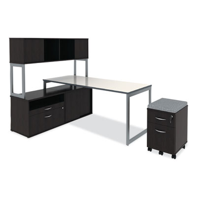 Alera Open Office Desk Series Low Storage Cabinet Credenza, Woodgrain Laminate, 29.5w x 19.13d x 22.78h, Espresso