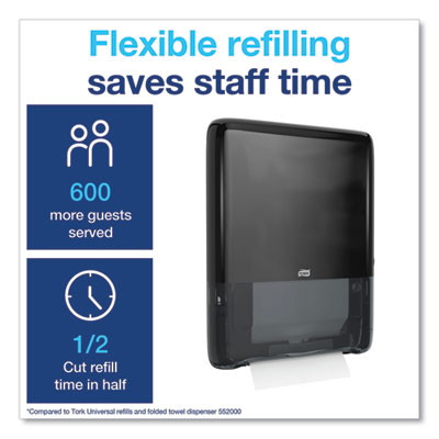 PeakServe Continuous Hand Towel Dispenser, 14.44 x 3.97 x 19.3, Black