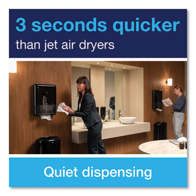 PeakServe Continuous Hand Towel Dispenser, 14.44 x 3.97 x 19.3, Black