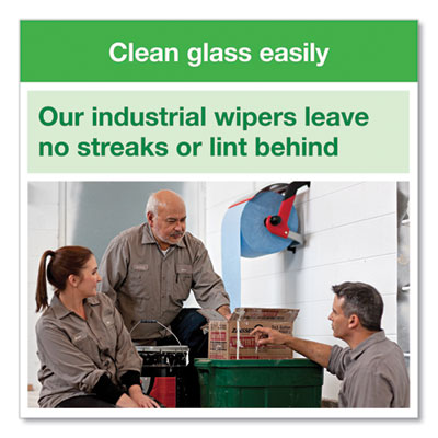 Industrial Paper Wiper, 4-Ply, 11 x 15.75, Unscented, Blue, 375 Wipes/Roll, 2 Rolls/Carton