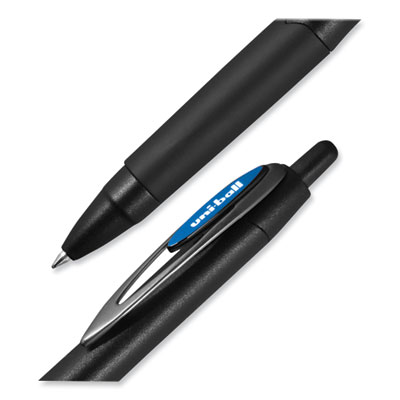 207 Plus+ Gel Pen, Retractable, Medium 0.7 mm, Blue Ink, Black Barrel, 4/Pack