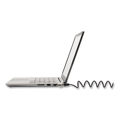 Slim Portable Combination Lock for Standard Slot, 6 ft Carbon Steel Cable, Black/Silver