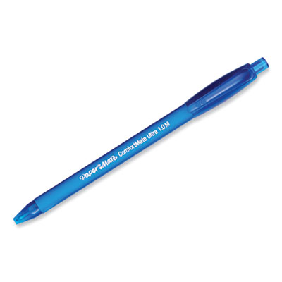 ComfortMate Ultra Ballpoint Pen, Retractable, Medium 1 mm, Blue Ink, Blue Barrel, Dozen